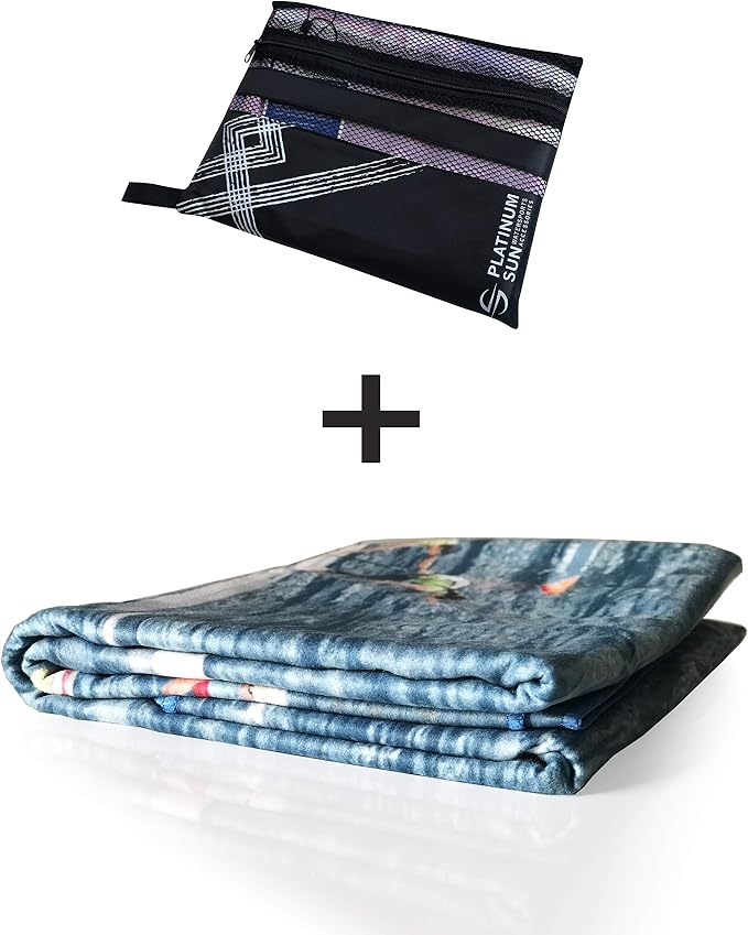 Platinum Sun Microfiber Beach Towel - Compact Travel Towels Quick Dry - Sand Free Fast Drying Swim Towel for Pool Swimmers Bath Outdoor Hiking Camping - Double Sided (68' x 30' - Kite POV)