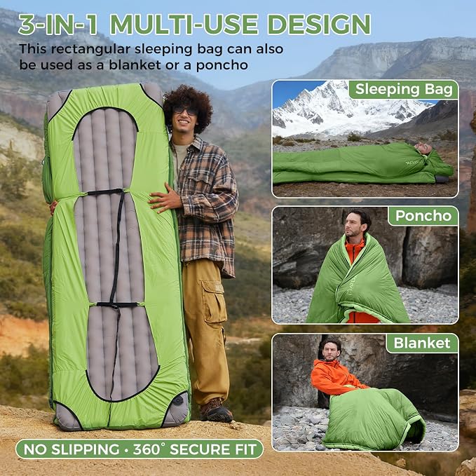 ATEPA Down Sleeping Bag for Adults, Recycled Ultralight 35°F 40°F 45°F 50°F 650FP / 700FP 3 Season Compact Sleeping Bags with Compression Sack for Backpacking Camping Hiking, Can Be Attached to Pad