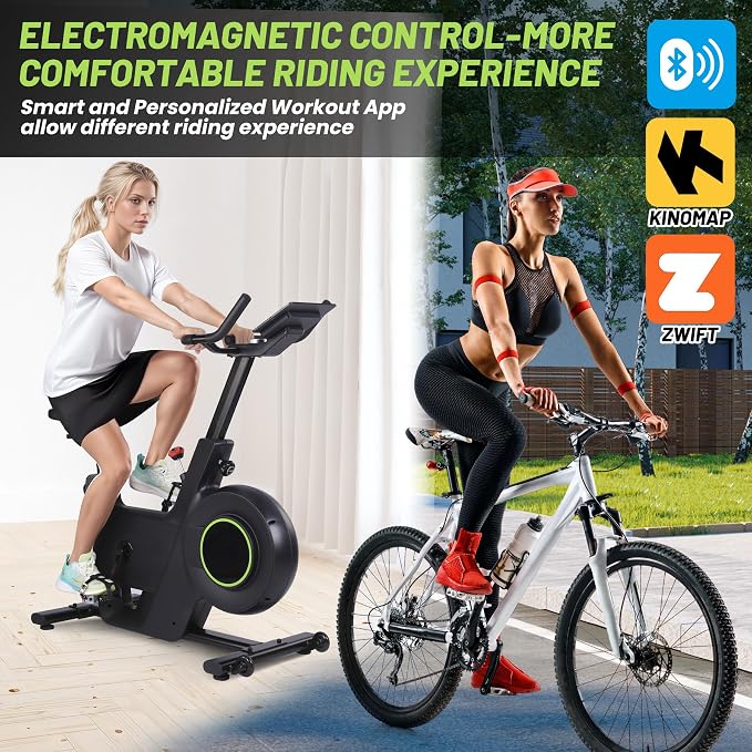  Exercise Bike, Adjustable Magnetic Resistance Stationary Bikes with Smart Knob Resistance,300Lbs Weight Capacity Indoor Cycling Bike WithLCD Monitor & IPad Mount ﻿