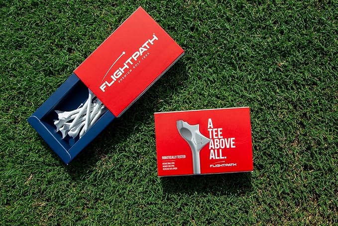 Flightpath Diamond Golf Tees – Patented Design to Reduce Spin for Long, Straight Drives – Low-Friction Long Tees, Robotically Tested for Ball Spin – USGA Approved Performance