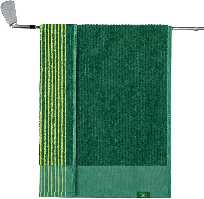 Handy Picks Caddie Golf Towel, Extra Large 44” x 22” Caddy Towel for Tour Professionals, Selected Soft Cotton, Absorbent with Professional Edge Finishing (Green, Pack of 1)