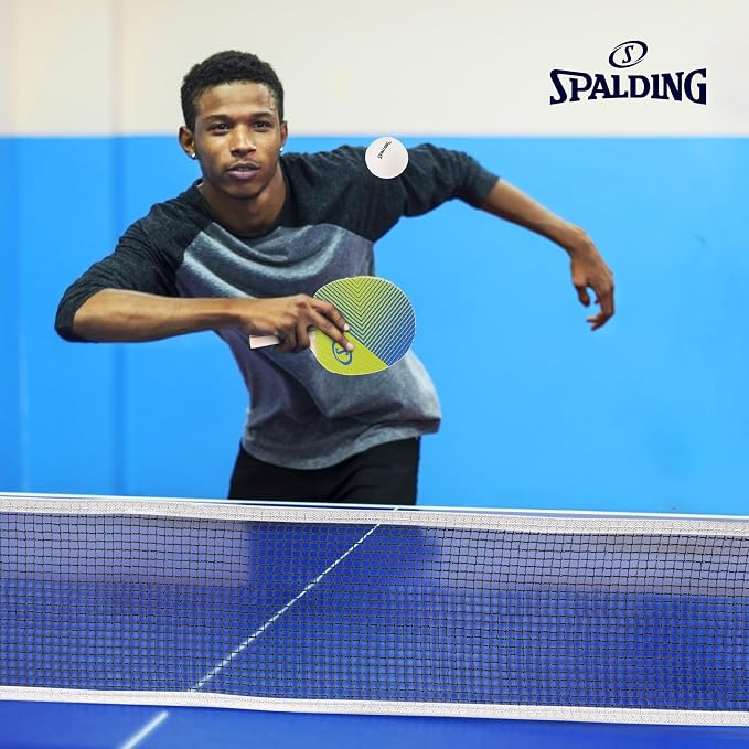 Spalding - Ping Pong Set, Adjustable Table Tennis Net, Rubber Paddles