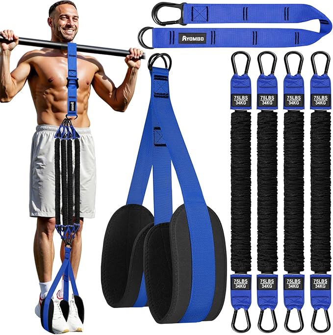Ayombo Pull Up Assistance Bands, Resistance Bands for Pull Up Bar Workout, Adjustable Heavy Duty Pull Up Assist Equipment with 4 Assistance Bands, Home Gym Fitness Exercise Strength Training