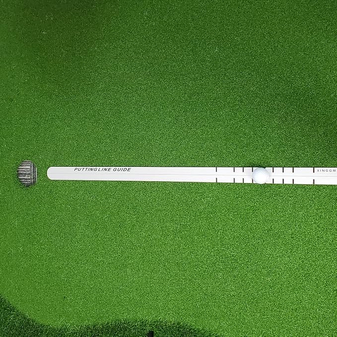 Golf Putting Trainer | Indoor & Outdoor Putting Aid, Alloy Steel Alignment Rail & Ball