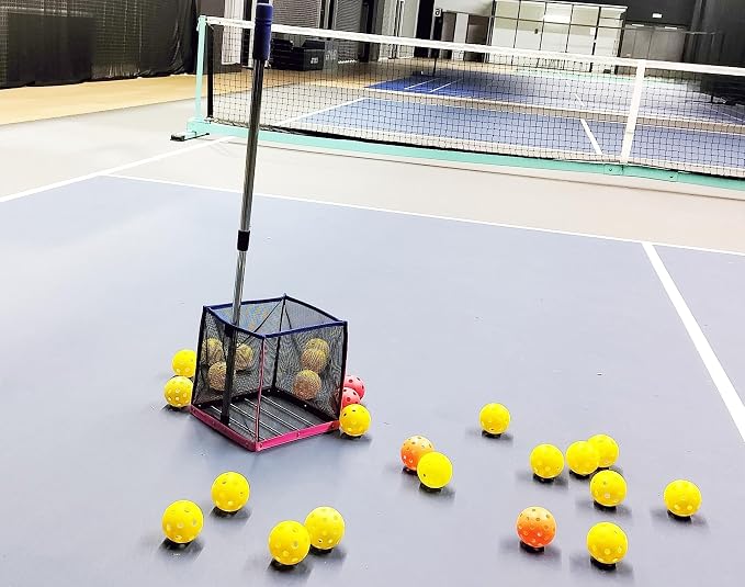 40- Pickleball Capacity Ball Pick-Up Collector - Large-Capacity Hopper for Tennis/Baseball, Hollow Container, No-Bend Training Storage Tool