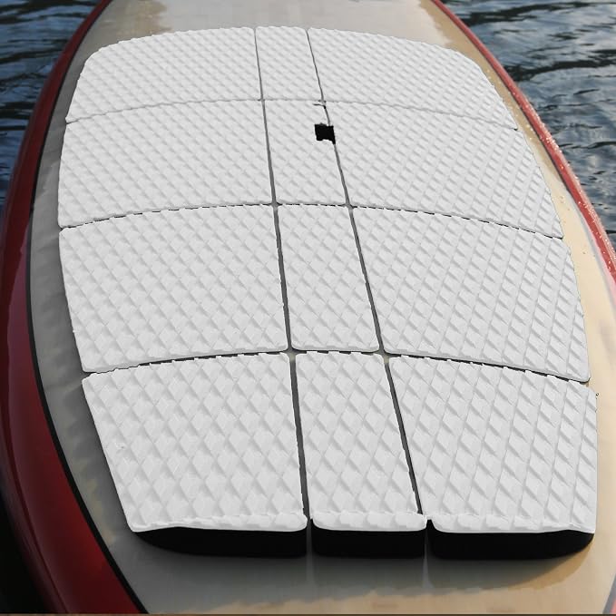 Abahub 12 Piece Surf SUP Deck Traction Pad Premium EVA with Tail Kicker for Paddleboard Longboard Surfboard Black/Blue/Gray/Navy Blue/Orange/White