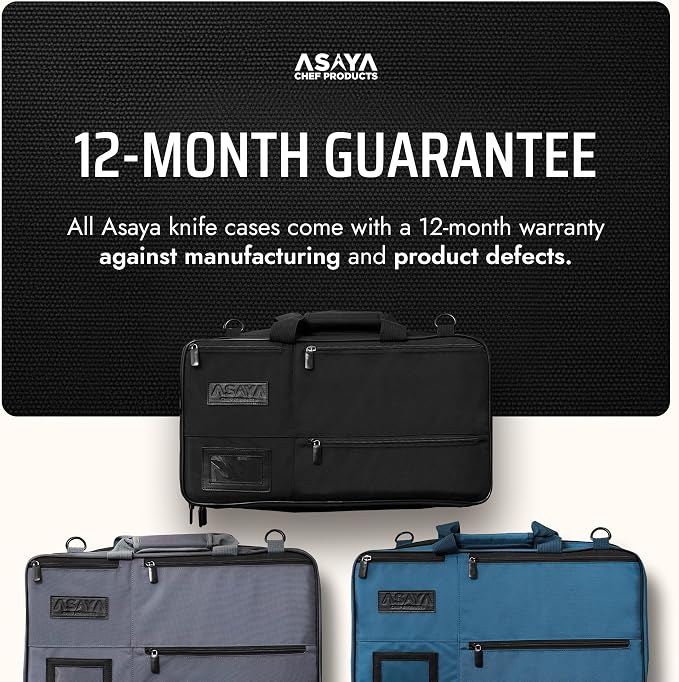 Asaya Chef Knife Bag - 28-Pocket Knives Carrying Case for Kitchen Tools and Utensils, Ballistic Nylon Chef Knife Roll Bag with Adjustable Shoulder Strap - Knives Not Included (Black)