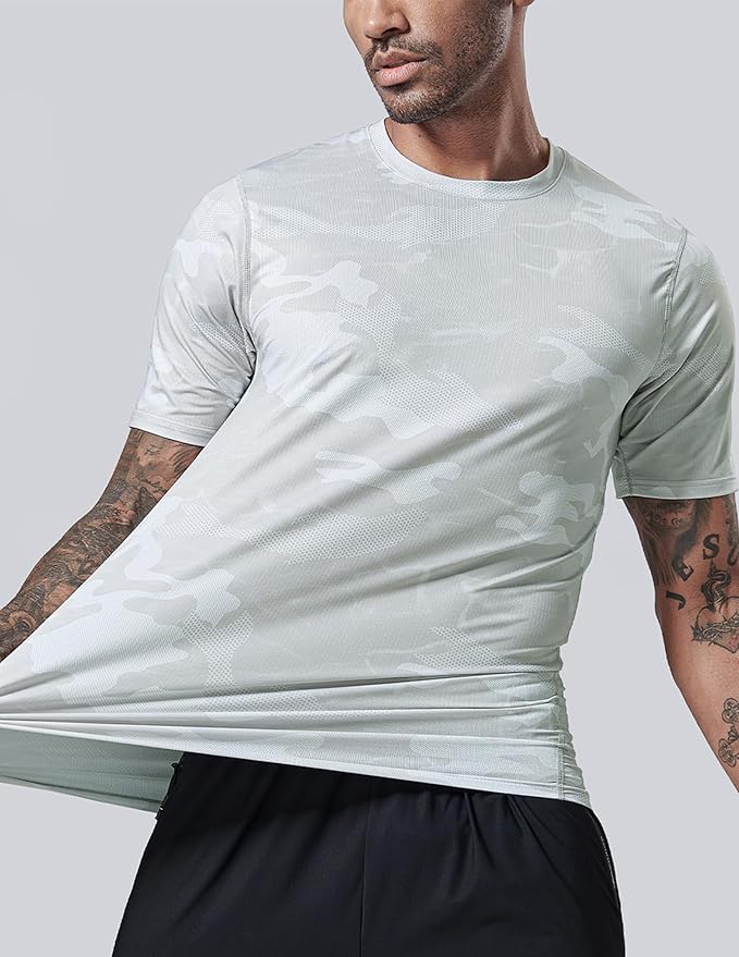5 Pack Men’s Active Quick Dry Crew Neck T Shirts | Athletic Running Gym Workout Short Sleeve Tee Tops Bulk