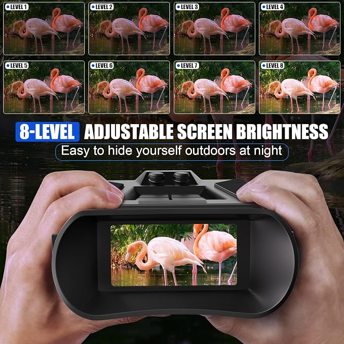 Night Vision Goggles, 4K Night Vision Binoculars for Adults, 5000mAh Rechargeable Battery & 32 GB TF Card Infrared Binoculars with Camera, 3'' HD Screen, 8X Digital Zoom to 3280 Ft Clear View, Black