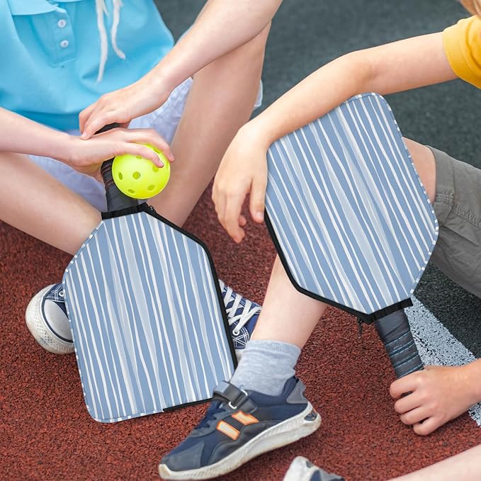 Stripe Design Pickleball Paddle Cover - Protective Polyester Sleeve for Paddles