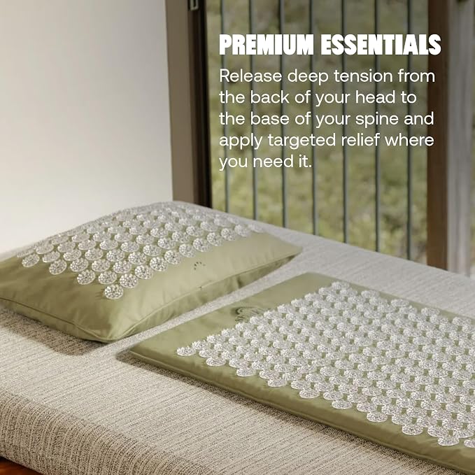 ShaktiMat Acupressure Mat for Relaxation, Massage Muscles, Aid Sleep & Unlock Inner Tension, Similar to Acupuncture, No Needles Required (Premium, Level 1, Tulsi)