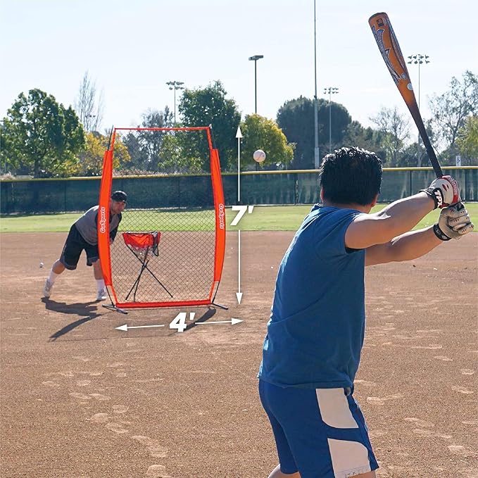 GoSports Baseball & Softball Pitching Screens - L Screen or I Screen - Pitcher Protection Net