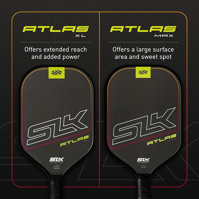 Selkirk Sport Atlas Raw Carbon Fiber Pickleball Paddles | Midweight Pickleball Paddle with Polymer Honeycomb Core | USAPA Approved Carbon Fiber Face for Spin and Control