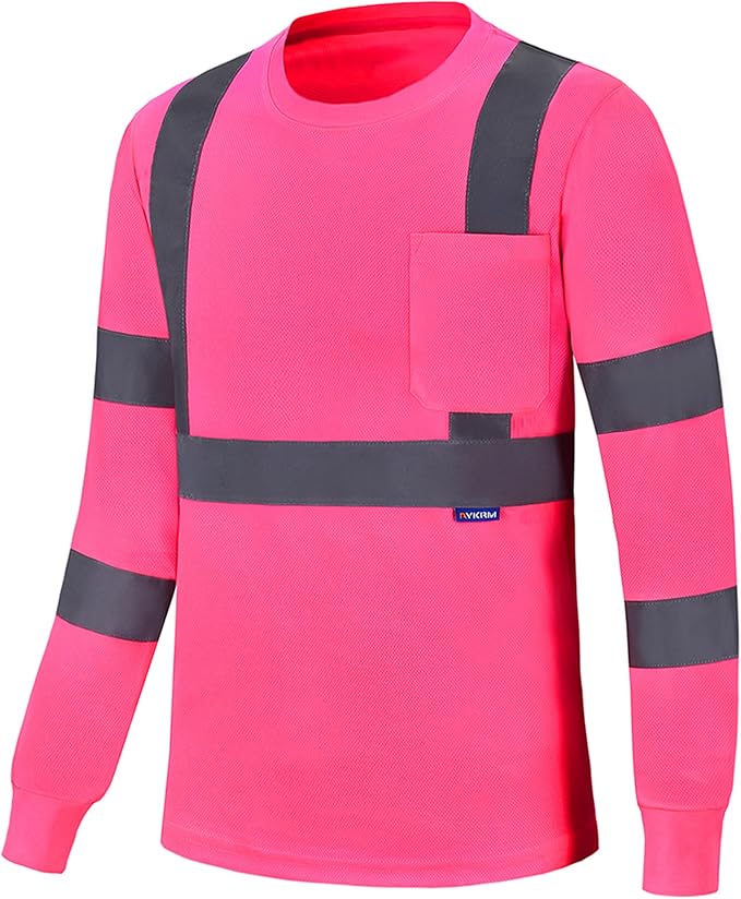 A-SAFETY Safety Shirt,High Visibility Work T Shirt Long Short Sleeve Class 3 (XS-6XL)