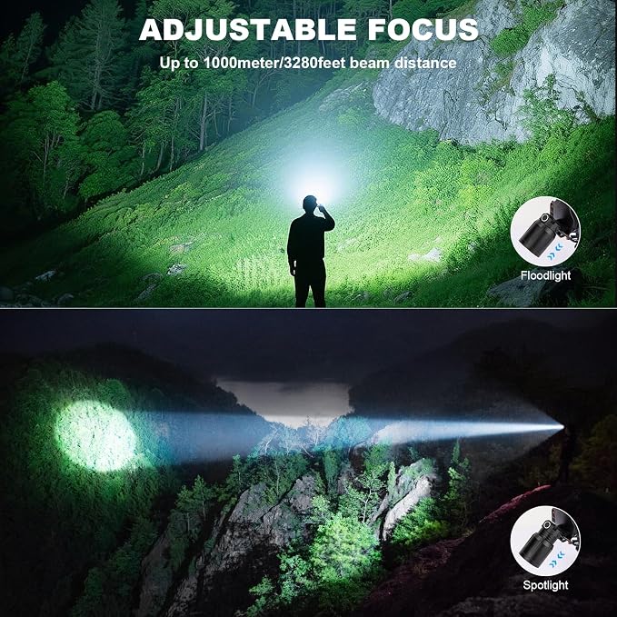 Bitlyle Rechargeable Headlamp Super Bright LED Head Lamp, 2Pack 99000 Lumens Headlamps with 7 Modes, 90° Adjustable Focus Headlight for Forehead Hard Hat Waterproof for Camping Hunting Hiking