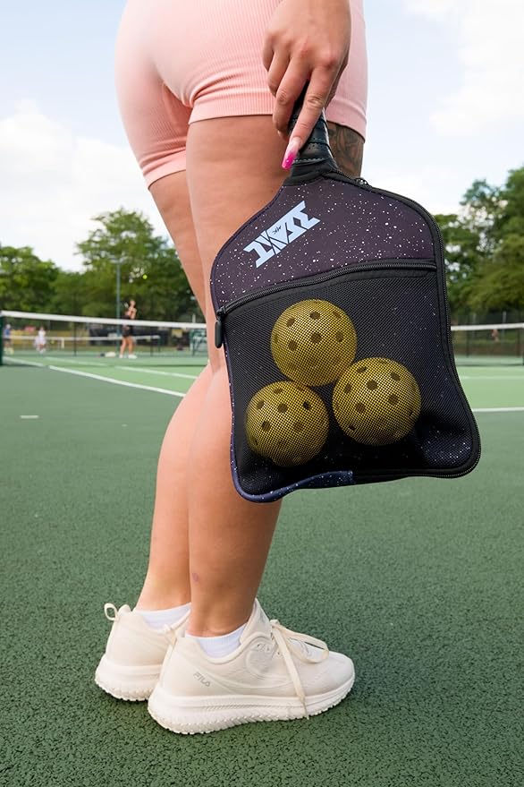 Pickleball Paddle Cover Neoprene with Zipped External Pocket | Covers Fit All USAPA Approved Paddles | 1pc Universal Pickle-Ball Racket Case Only | Durable Pickle Ball Equipment Includes Inner Pockets