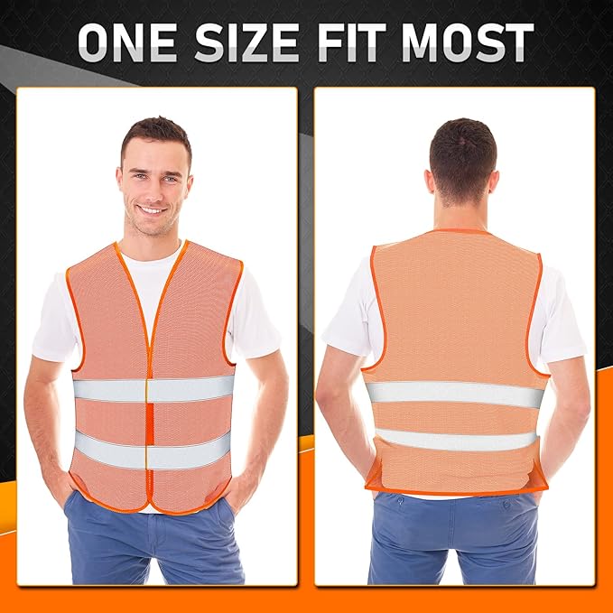 Unittype Reflective Safety Vests Hi Vis Work Vest Mesh High Visibility Silver Strip Adjustable Size for Men Women Outdoor