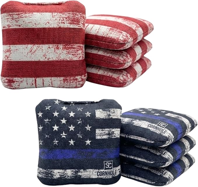 Professional Dual Sided Cornhole Bags- 16 oz 6x6 w/Premium Resin Fill - Official Tournament Slide/Stick Pro Bean Bags - Regulation/Approved