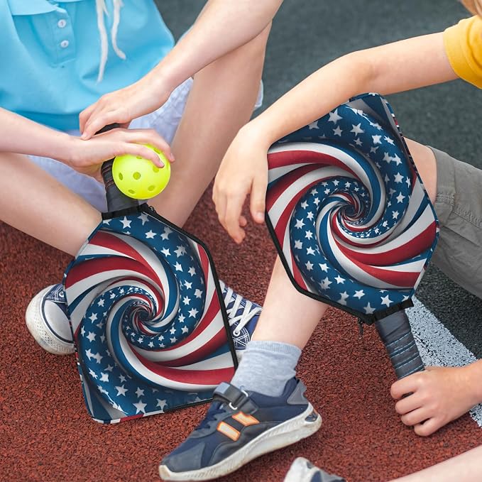 Stripe Design Pickleball Paddle Cover - Protective Polyester Sleeve for Paddles