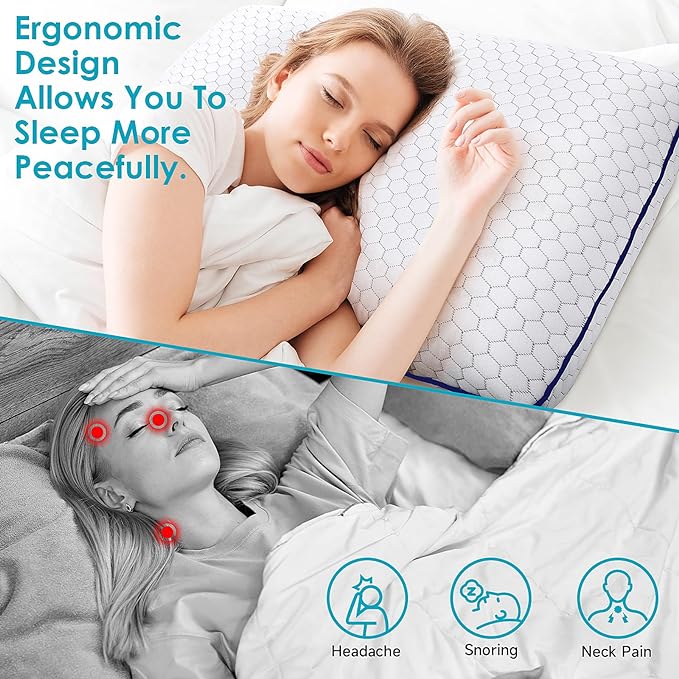 CushyOasis Memory Foam Pillows & All-in-1 Camping Pillow Set, Bed Pillow with Washable Cover