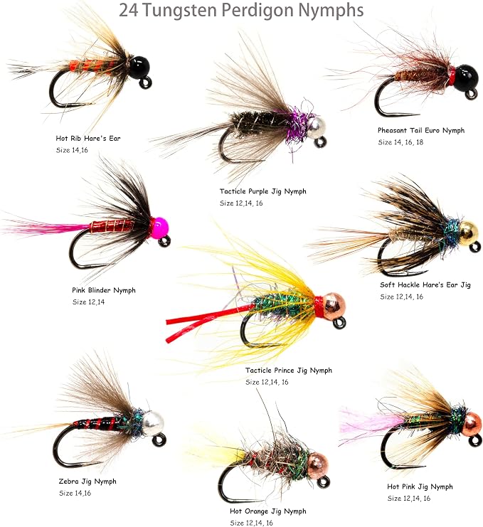 Outdoor Planet 24/48/66/72 Premium Hand Tied Fly Fishing Flies Assortment | Fly Boxes Included | Dry, Wet, Nymphs, Streamers, Wooly Buggers, Terrestrials | Trout, Bass Lure Set, Kit, Gift