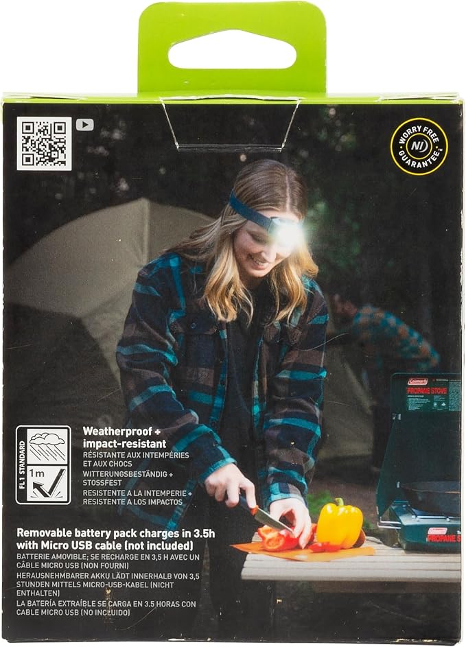 Nite Ize Radiant RH1 PowerSwitch Rechargeable Headlamp - Headlamp with Red Mode for Camping & Hiking - Rechargeable Battery - Hands-Free Light with 6 Modes Plus Lockout - Impact Resistant & IPX4 Rated