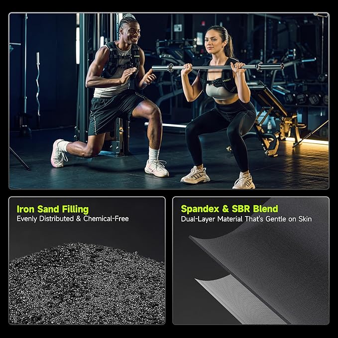 Weighted Vest, Weighted Vest for Women Men, 5lb/10lb/15lb/20lb/25lb/30lb SGS Certified Weight Vest with Pocket Reflective Strips Adjustable Buckle Straps for Walking Running Strength Training Cardio Workout