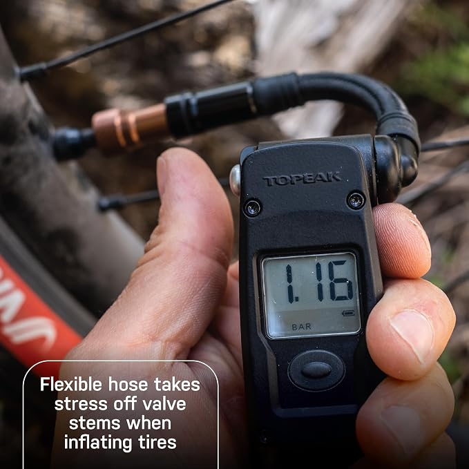 Topeak Mountain Digital 2Stage Bike Pump – Dual-Mode High-Pressure/High-Volume Shock Pump with Digital Gauge, SmartHead ThreadLock & Pressure-Rite Valve System | frame-mount-bike-pumps