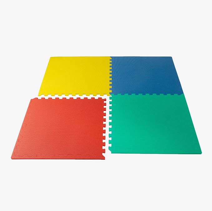 We Sell Mats 1/2 Inch Thickness Multipurpose EVA Foam Floor Tiles, Interlocking Floor Mat for Indoor Gym and Home Use, 24 in x 24 in, Multicolor