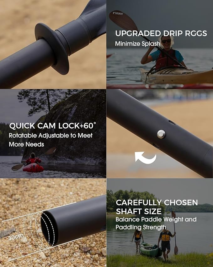 Kayak Paddles Aluminum Shaft Paddle with Nylon Blades, Floating Adjustable Kayaking Oars, 3 Piece, 220-240cm/86-94 Inches,Black/Rose/Teal
