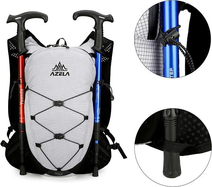 Lightweight Hydration Vest Backpack for Running, Cycling, Hiking, Bladder Pack with Bottle Holder for Outdoor Sports (WHITE, No Trekking BAG)
