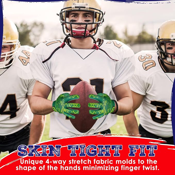 GripMax Youth Football Gloves | Football Gloves Youth & Mens Football Gloves | Sticky Football Gloves for Wide Receiver | Breathable Football Receiver Gloves All Weather