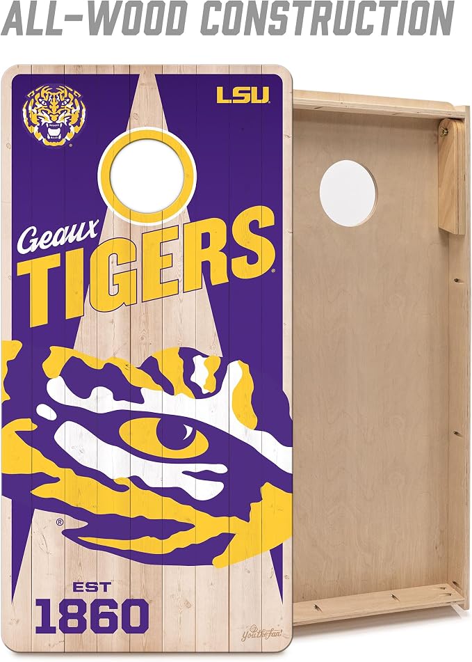 YouTheFan NCAA 2’ x 4’ Professional Wood Cornhole Game