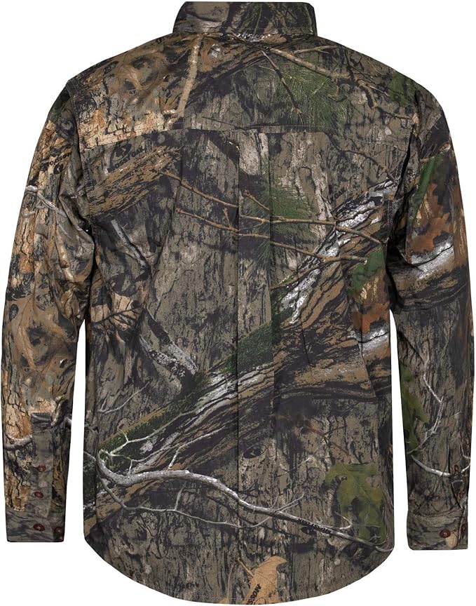 Mossy Oak unisex-adult mens Men's Long Sleeve Camo Hunting Shirts Cotton Mill