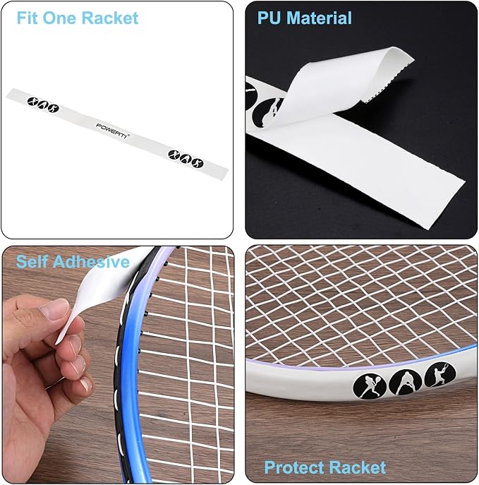 PATIKIL Badminton Racket Head Protector Sticker, Racquet Guard Tape Rackets Frame Stickers Wear-Resistant