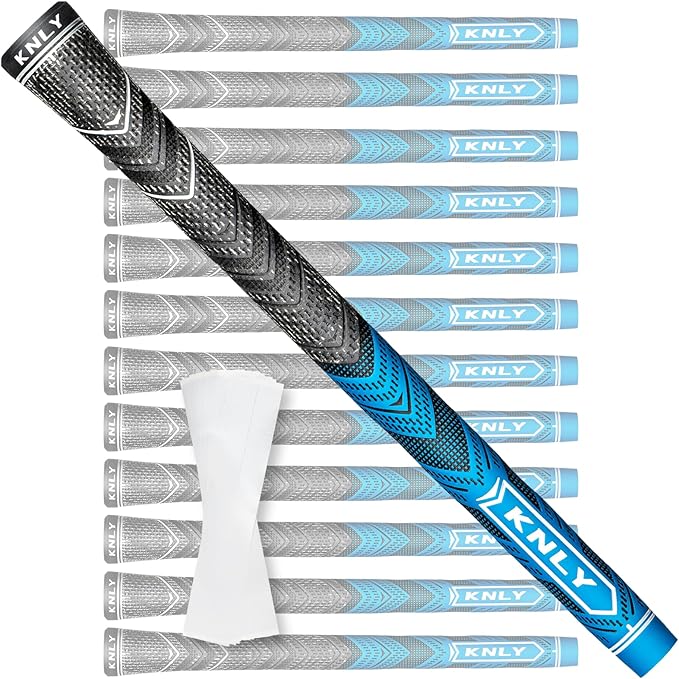 KNLY Golf Grips Set of 13,High Feedback MultiCompound Golf Club Grips,13 Grips with 15 Tapes and 13 Grips with All Repair Kits for Choice.