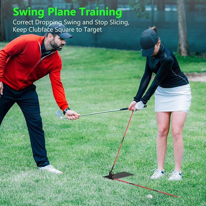 Golf Alignment Sticks - Golf Sticks Alignment Holder Plate, Golf Alignment Rods Aid for Aiming, Putting, Full Swing Trainer, Posture Corrector Golf Training aid