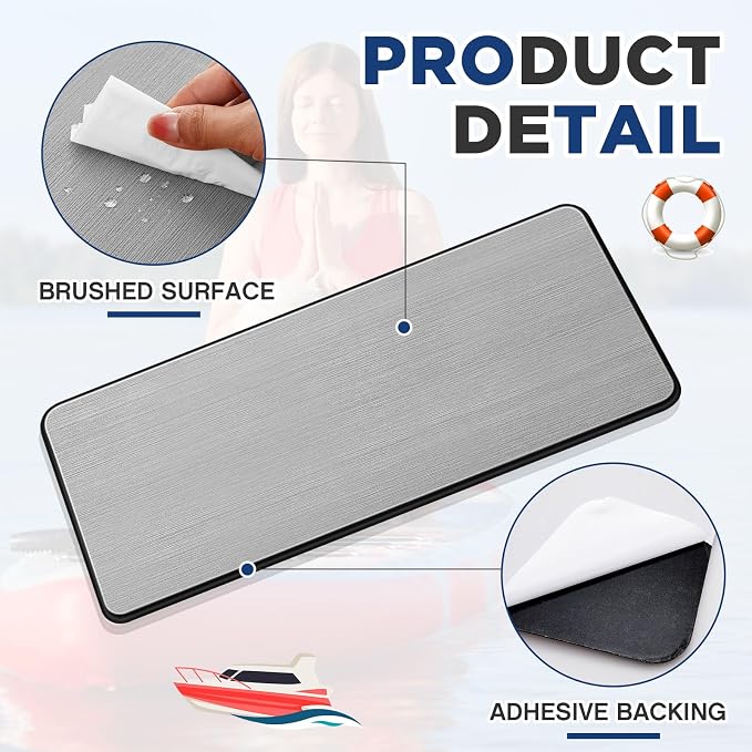 DaisyInner 36 x 16 Inch Helm Station Pad with Adhesive Backing Non Slip Boat Standing Mat 13mm Thick EVA Foam Boat Flooring Helm Pad for Rv Sea Deck Marine Summer Decking Console