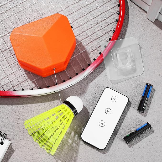 VICASKY 1Set Badminton Training Machine Automatic Rebound Trainer with Remote Control Portable Single Player Practice Aid Includes Ball for Adults