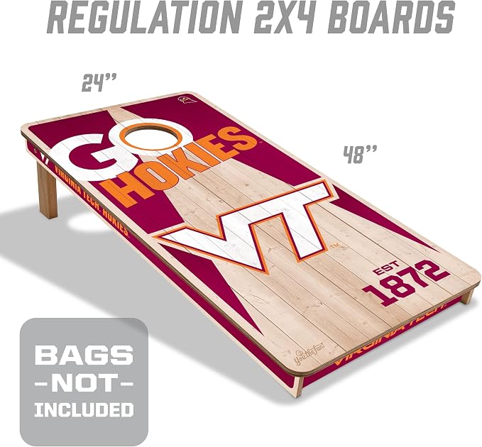 YouTheFan NCAA 2’ x 4’ Professional Wood Cornhole Game