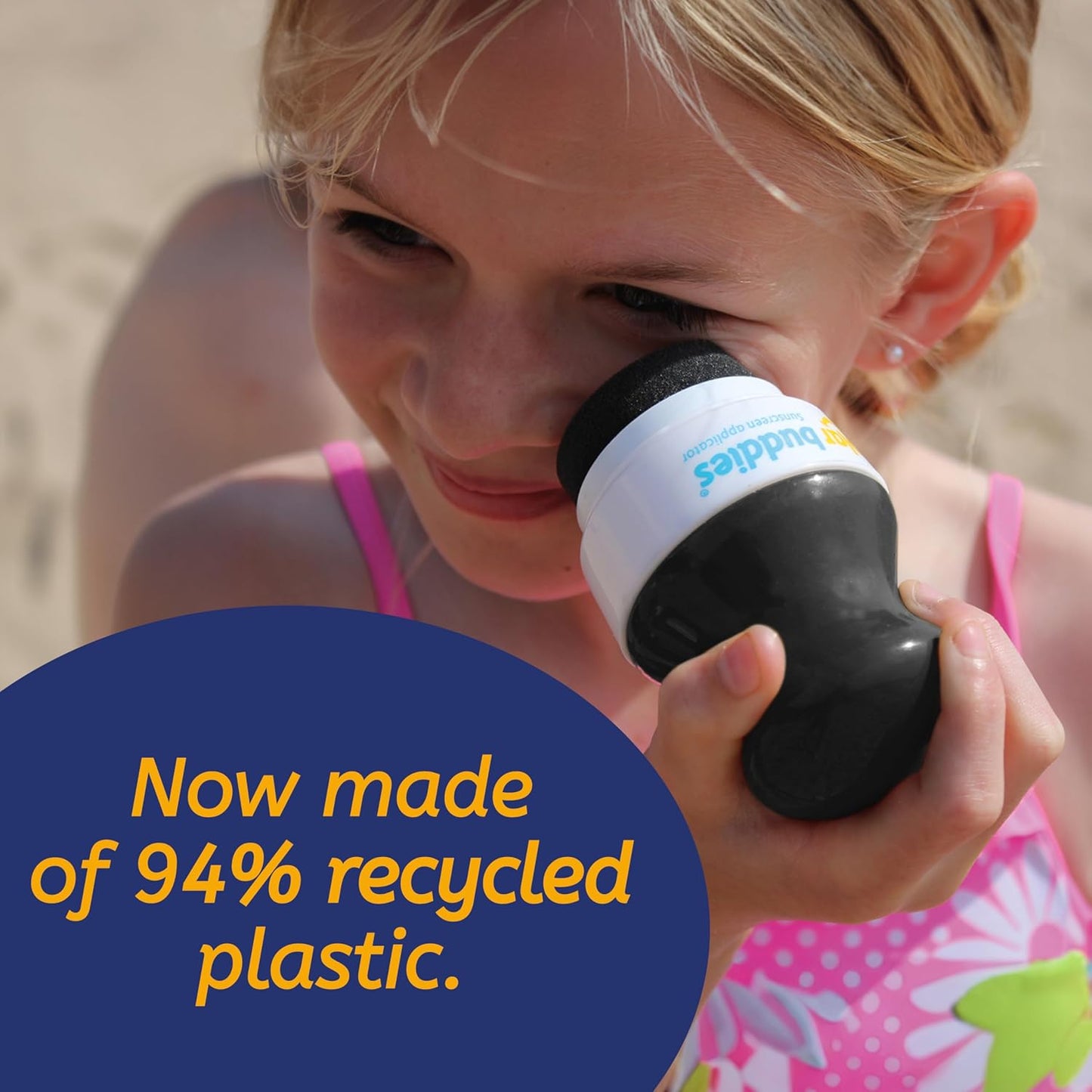 Solar Buddies Sunscreen Applicator - Single Black - Refillable Roll on Sponge Sunscreen, Suncream &amp; Lotion Applicator For Kids, Adults &amp; Families - Holds 3.4fl oz, Perfect Size for Travel