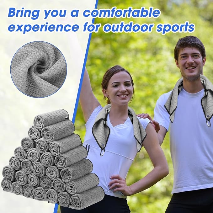 Batiyeer Golf Towels Bulk for Bags, 16"x16" Microfiber Waffle Pattern Golf Towel with Clip for Tournament, Club, Fitness
