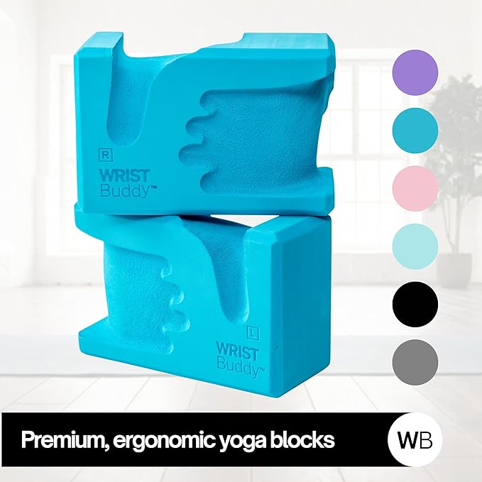 WRISTBuddy® Yoga Blocks 2-Pack (Left + Right) — Ergonomic, Hand-Shaped EVA Blocks for Wrist Relief & Better Grip | Doctor-Designed Support for Yoga, Pilates, Handstands, Push-Ups & Rehab