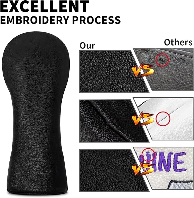 Golf Accessories Golf Club Covers for Driver, Fairway, Hybrids - Golf Driver Headcover/Golf Fairway Wood Head Cover/Hybrid Headcover for Men/Women Golfer
