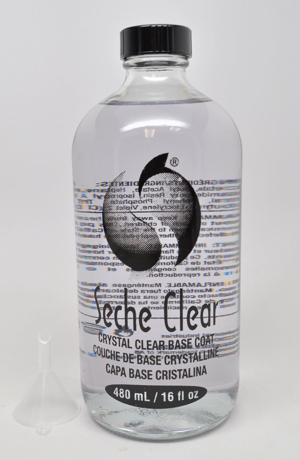 Seche Clear Professional Kit, Crystal Clear Base Coat for Nail Polish, 16 oz & 4 Packs of 0.5 oz Refill