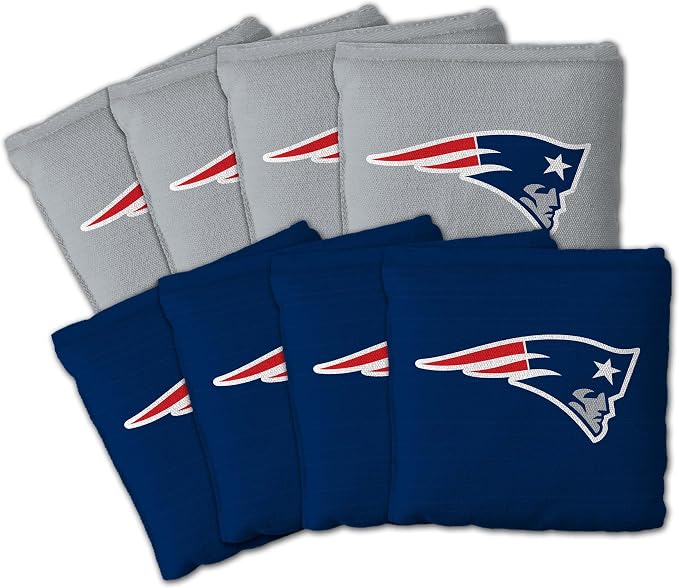 YouTheFan Officially-licensed NFL Set of 8 Cornhole Bags - All Weather Dual Sided Slide & Stop - regulation size