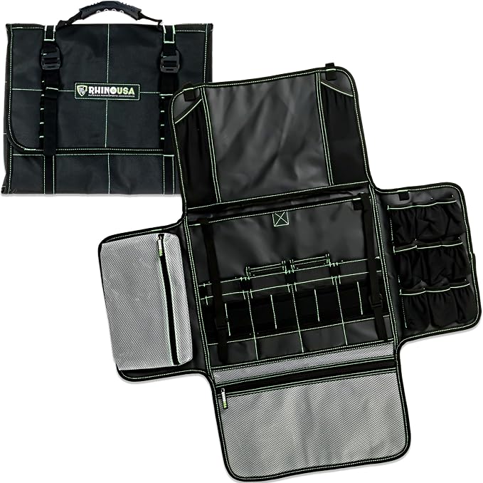 Rhino USA Camping Kitchen Organizer: Ultimate Overland Camp Accessory For Outdoor Cooking, Spice Rack, Utensil Storage and More!