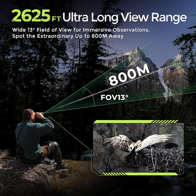 Night Vision Goggles, Night Vision Binoculars for Adults, 5000mAh Rechargeable Infrared Binoculars with 3.2'' Large Screen, 8X Digital Zoom External Flashlight for Camping