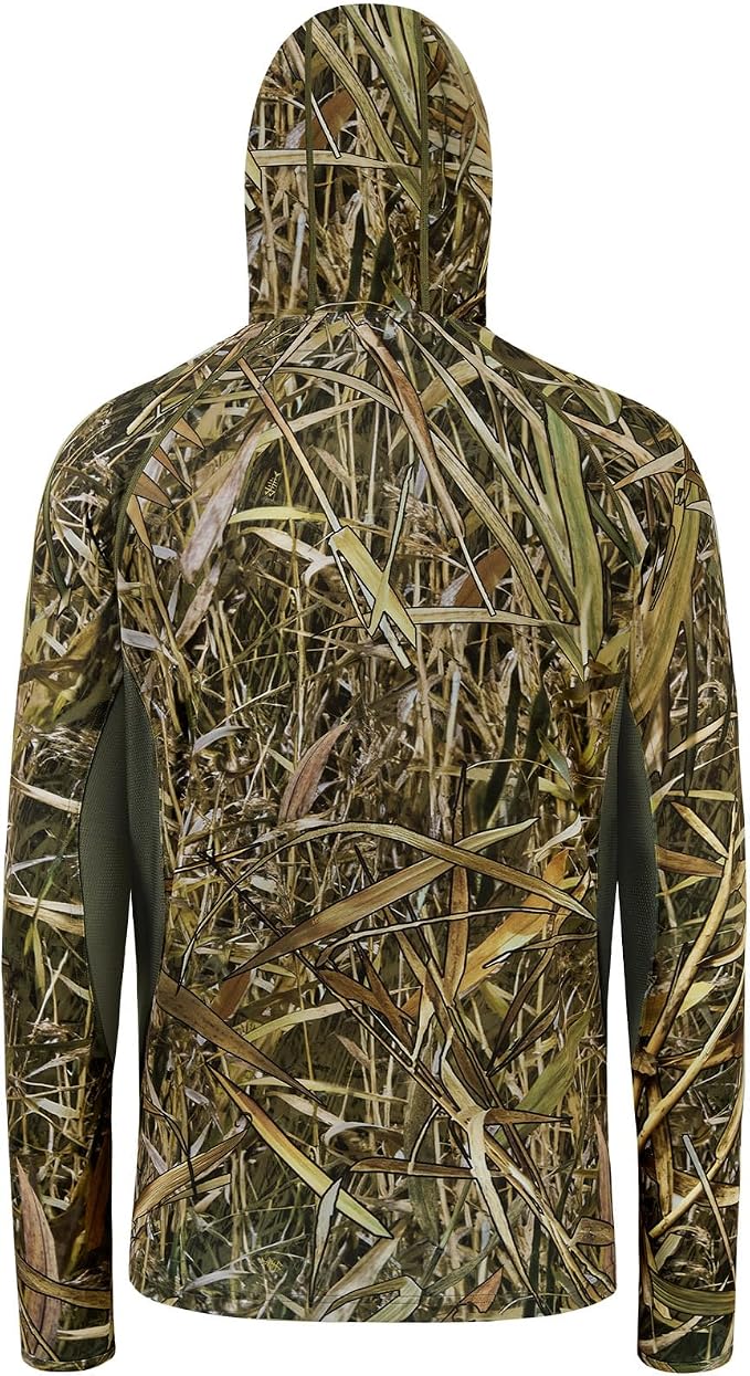BASSDASH Men's UPF 50+ Camo Long Sleeve Hunting Fishing Hoodie Shirt