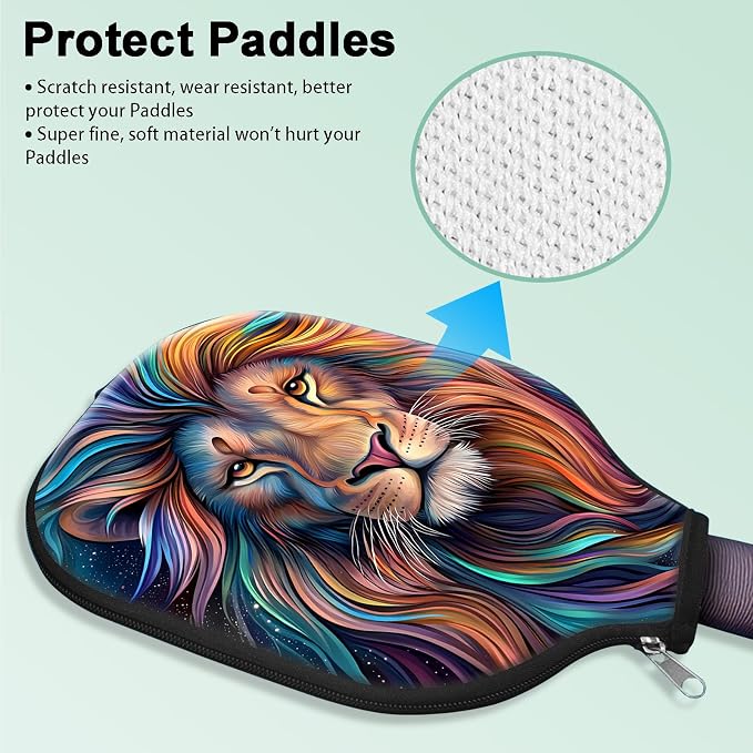 Pickleball Paddle Cover- Premium Water-Resistant Racket Sleeves with Reinforced Zippers, Universal Fit for USAPA Standard Paddles, Extra Padding Protection 6